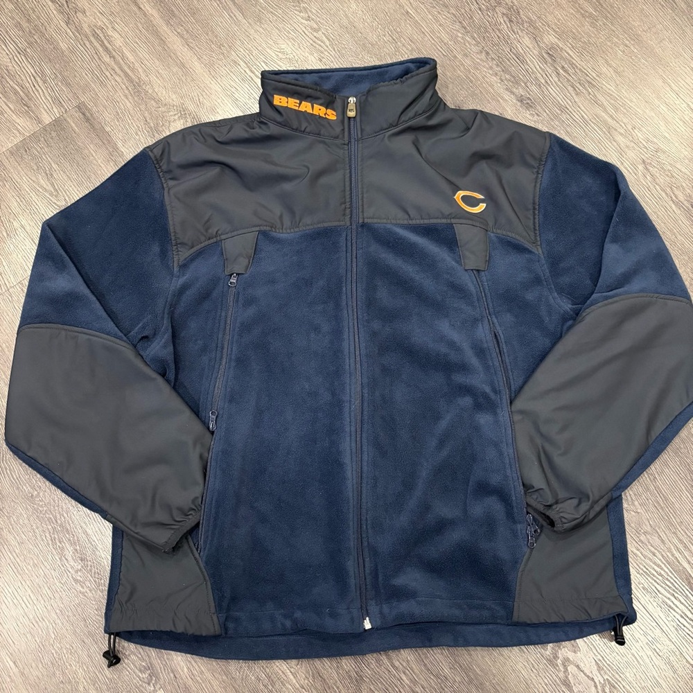 Vintage Chicago Bears NFL Official Fleece Jacket, Men’s 2XL, Navy and Black